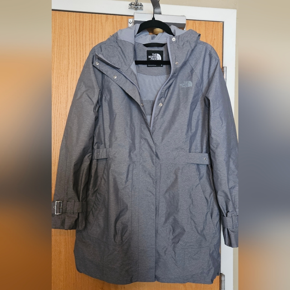 The North Face Charcoal Hooded Rain Jacket